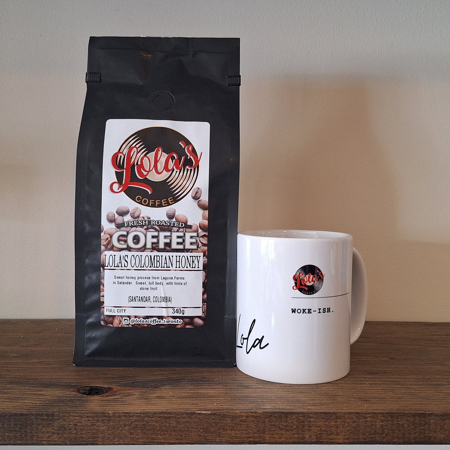 340GR. MEDIUM ROAST LOLA'S COLOMBIAN HONEY + LOLA'S CUP OF YOUR CHOICE